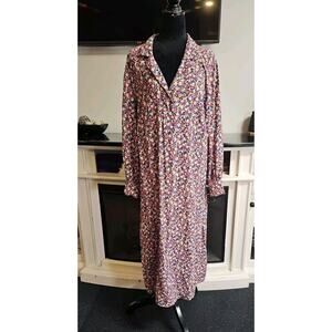 H&M Dress Womens XL Floral Print Midi Length Tiered Boho